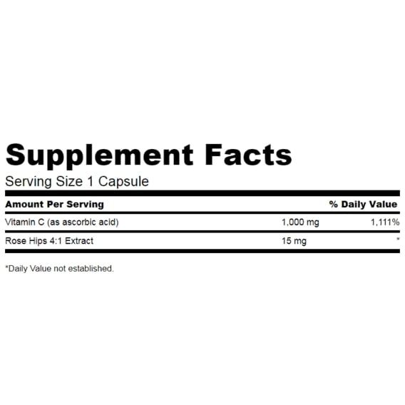 Вітамін C Swanson Vitamin C with Rose Hips 1000 mg 30 Caps SWA-11251 | Зображення 1
