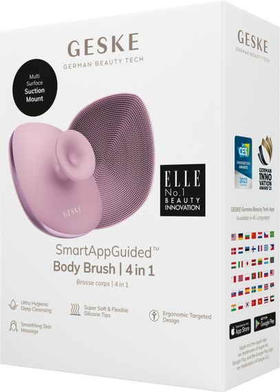 Щітка для тіла GESKE Body Brush metal 4в1 starlight, Рожевий | Зображення 7