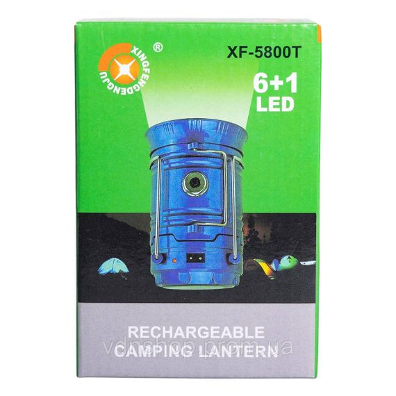 Фонарь кемпинговый аккумуляторный подвесной USB 9×20 см туристический подвесной фонарь 36Вт Синий HP-DT-1 | Зображення 8