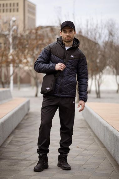 Комплект чоловічий: куртка Active TNF чорно-синя + штани TNF чорні. Барсетка TNF у подарунок! (1855065013)