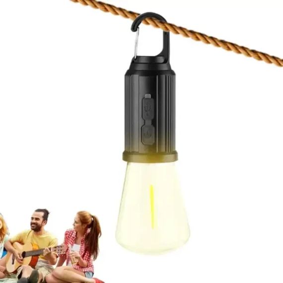 Лампочка с аккумулятором + карабин, от USB, BL HK-169C / Подвесная LED лампочка / Фонарь для кемпинга | Зображення 2