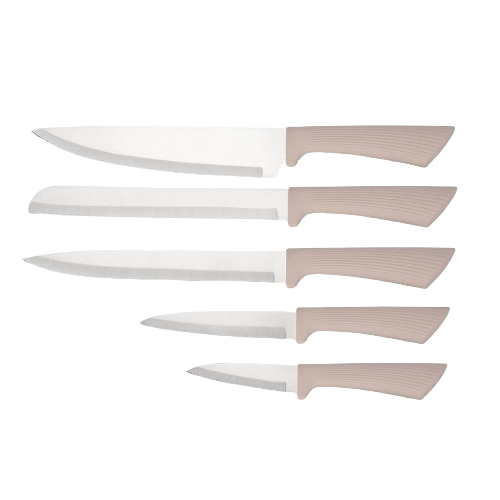 Набір ножів 8 предметів:(6шт + обробна дошка + підставка з тримачем паперових рушників) бежевий MR-1413-BEIGE Maestro | Зображення 2