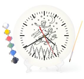 Дитячий набір для творчості годинник-розмальовка Пітер Пен і Венді (Джеймс Баррі) 30 см (Г0025)