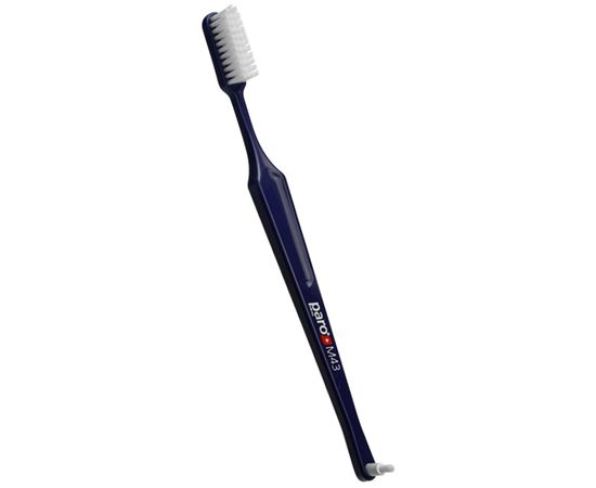 Зубна щітка середньої жорсткості paro® toothbrush M43 з монопучковою насадкою, темно-синя