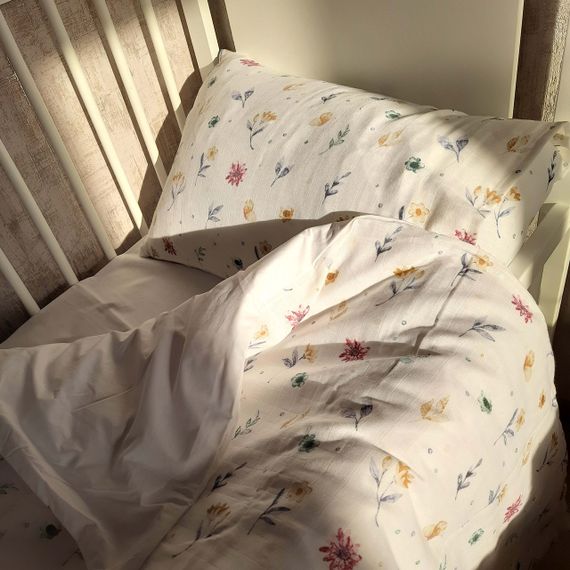 Комплект постільної білизни в ліжечко SoundSleep Flowers муслін дитячий 112х147 см (94101843) | Зображення 2