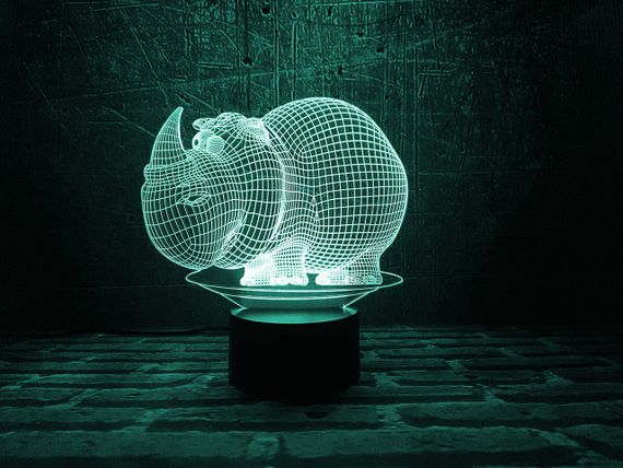 Змінна пластина для 3D ламп Носоріг 3DTOYSLAMP