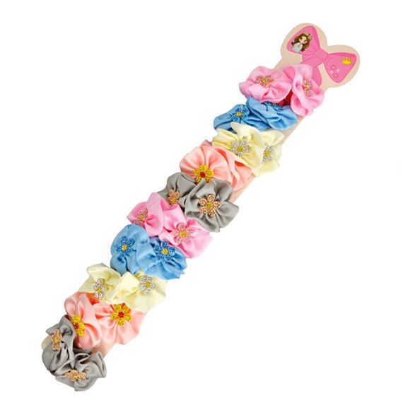 Дитяча резинка для волосся з квіточками 0108-332, 10 пар