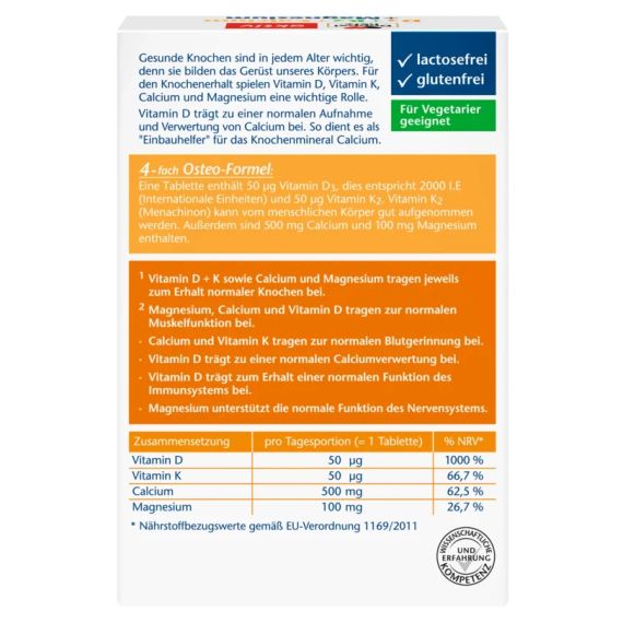 Вітаміни Doppelherz D3 + K2 + Calcium + Magnesium Доппельгерц Д3 + К2 + Кальцій + Магній формула для кісток та зубів | Зображення 1