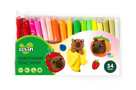 Набір для ліплення з легким пластиліном 70148 34 кольори LOVIN