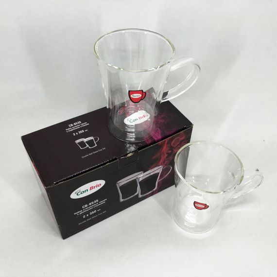 Набір кухлів з подвійним дном Con Brio CB-8535-2 350 мл 2 шт, чайні чашки з подвійним дном | Зображення 9