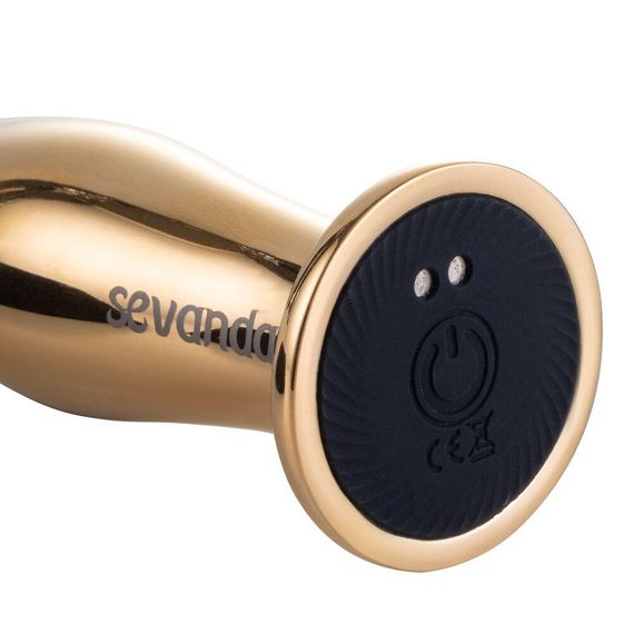Вібромасажер простати LOCKINK SEVANDA Eros, золотистий, 10 режимів, пульт ДК, знімна присоска Sex Aura | Зображення 6