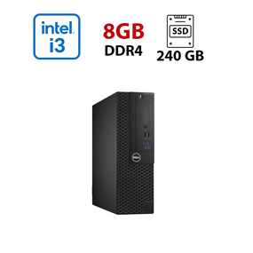 ПК Dell OptiPlex 3050 SFF / Intel Core i3-6100 (2 (4) ядра по 3.7 GHz) / 8 GB DDR4 / 240 GB SSD / Intel HD Graphics 530 б/у