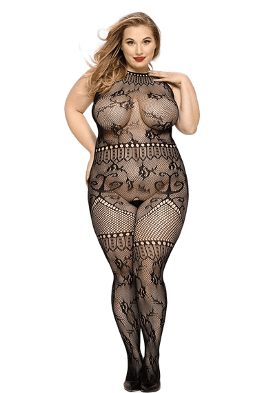 Бодистокинг JSY «Горячая Хейли» Черный Plus Size (XL/2XL/3XL)