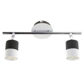 Светильник настенно-потолочный спот поворотный накладной HTL-183/2 GU10 BK+WH