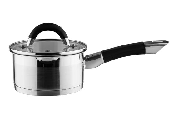 Кухонний ковш Vinzer Progresso 50050, 1.1 л, 14 см, з нержавіючої сталі з кришкою, для всіх типів плит | Зображення 1
