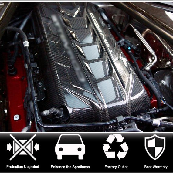 Кришка двигуна (2019-2022, Карбон) для Chevrolet Corvette C8 2019- рр | Зображення 1