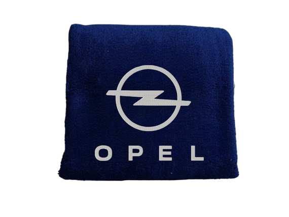Полотенце с вышивкой махровое банное 70*140 темно-синий автомобилисту Опель Opel  00451