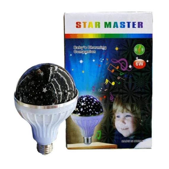 Лампа проєктор зоряного неба на патрон Master Bulb601-HX 6Вт, нічник, 3 кольори світіння, 220 В | Зображення 3