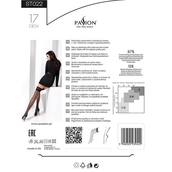 Панчохи Passion ST022 5 - XXL nero | Зображення 5