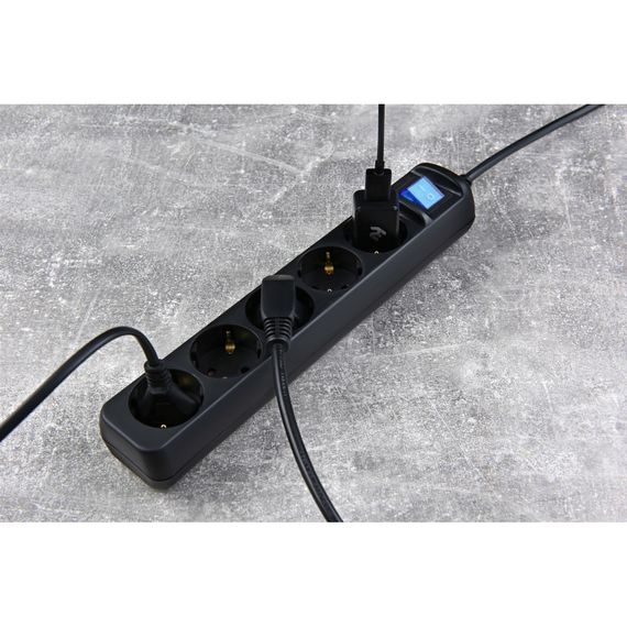 Мережевий фільтр живлення 2E 5xSchuko, 3м black (2E-U05ESM3BK) | Зображення 4