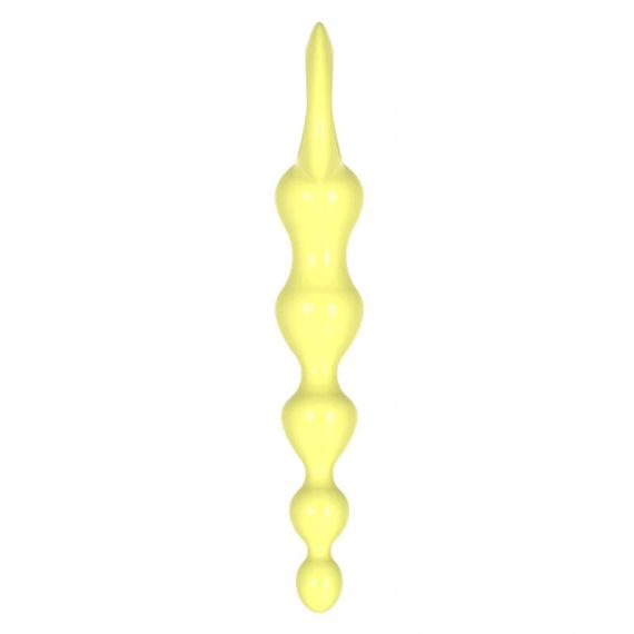 Анальні кульки MELEON Advanced Anal Beads 2, жовтий ланцюжок із TPE з петлею-ручкою Sex Aura | Зображення 6