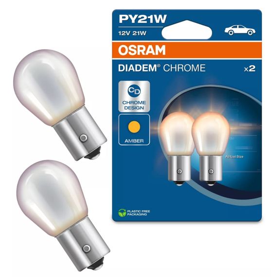 Указательные лампы накаливания OSRAM 7507DC-02B Diadem Chrome PY21W 12V BAU15s 10X2 Blister