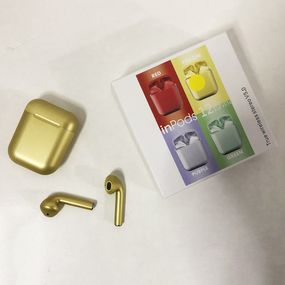 Бездротові навушники блютуз гарнітура inPods 12 simple TWS bluetooth V5.0 сенсорні. Колір: EJ-613 жовтий металік