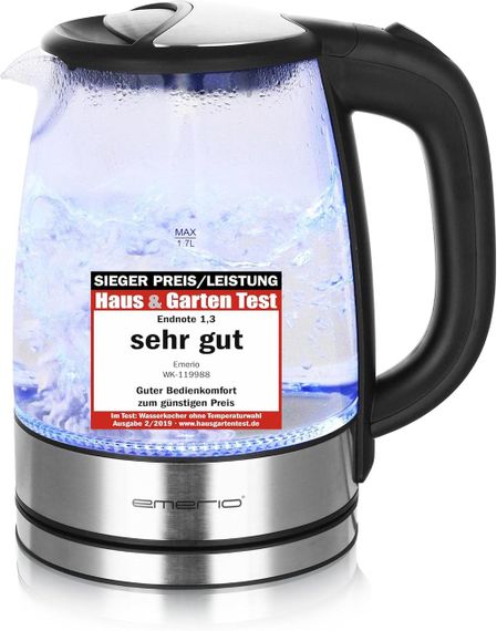 Электрочайник стеклянный 1,7 л 2200 Вт с синей LED-подсветкой автоматическим выключением боросиликатное стекло | Зображення 5