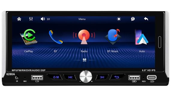 Автомагнітола 1 DIN 6280A XPRO 6280A Чорний (43201-6280A_2210) | Зображення 3