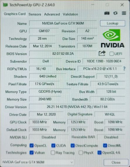 Мобільна робоча станція Dell XPS 15 9550 / 15.6" (1920x1080) IPS / Intel Core i5-6300HQ (4 ядра по 2.3 - 3.2 GHz) / 12 GB DDR4 / 256 GB SSD / nVidia GeForce GTX 960M, 2 GB GDDR5, 128-bit / WebCam б/в | Зображення 9