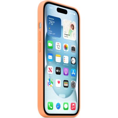 Чехол для мобильного телефона Apple iPhone 15 Silicone Case with MagSafe Orange Sorbet (MT0W3ZM/A) | Зображення 6