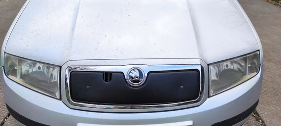 Зимняя накладка на решетку Глянцевая для Skoda Fabia 2000-2007 гг