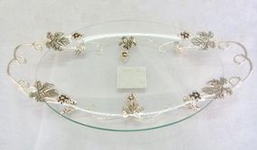 Блюдо овальне з ручками декоративне Grapes 43х24х8см