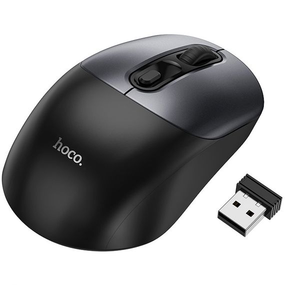 Мышь беспроводная Hoco GM28 2.4G Black / Metal gray | Зображення 1