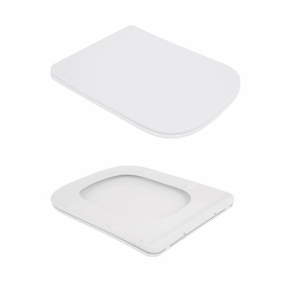 Унітаз підвісний Crow Rimless 485х340х330 мм, White, із сидінням Slim Duroplast/ Soft-close/Quick Release QT05335171RW Qtap | Зображення 5