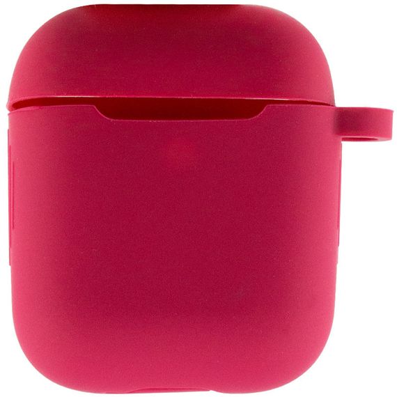 Силиконовый футляр New с карабином для наушников Airpods 1/2 Красный / Rose Red | Зображення 1