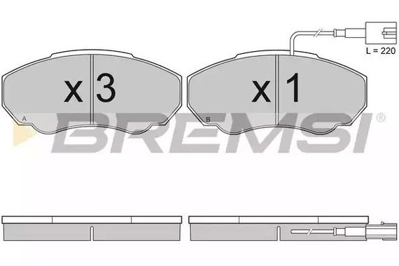Колодки передні гальмівні Ducato/Jumper/Boxer 02-06 (1.4t), Bremsi (BP2997) | Зображення 2