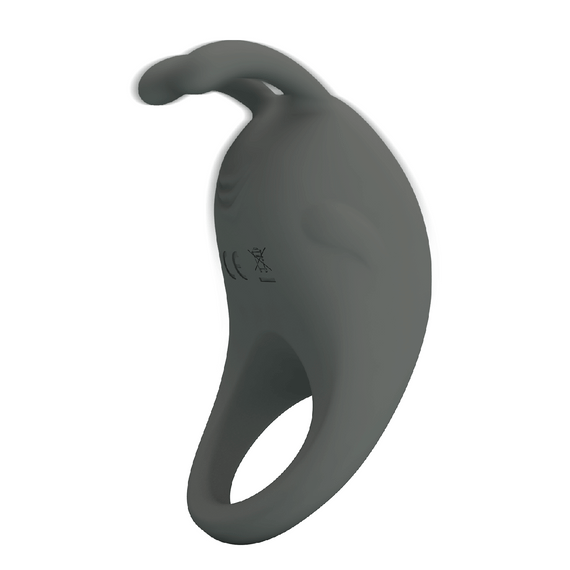 Ерекційне віброкільце PRETTY LOVE Master Ring з вусиками для клітора, сіре, 7.5 х 4 см Sex Aura | Зображення 1