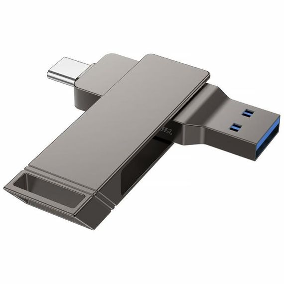 Флеш-накопитель Hoco UD15 2in1 Type-C USB 3.2 - 32GB Silver | Зображення 3