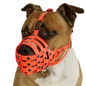 Намордник для собак BronzeDog Питбуль водоотталкивающий оранжевый 35х8 см 4913/Т