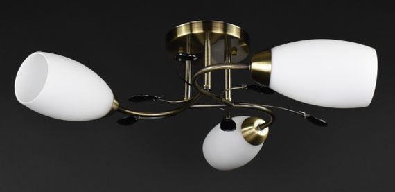 Люстра стельова на 3 лампочки 27268 Бронза 17х55х55 см. | Зображення 2