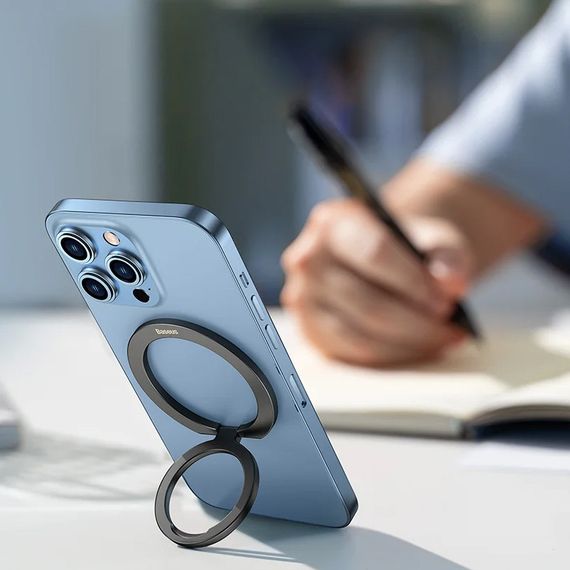 Тримач для телефону Baseus Halo Series Foldable Metal Ring (Single ring) (SUCH00001) Grey | Зображення 2