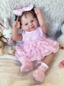 Колекційна Силіконова Лялька Реборн Немовля Новонароджена Дівчинка Римма (Вінілова Лялька) 45 см