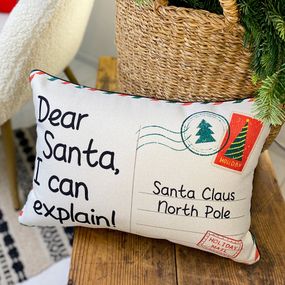 Подушка интерьерная с мешковины Dear Santa, i can explain 45x32 см (43PHB_23NG010)