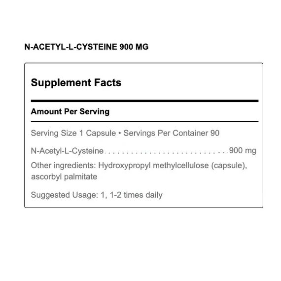 Ацетилцистеїн Douglas Laboratories N-Acetyl-L-Cysteine 900 mg 90 Veg Caps | Зображення 1