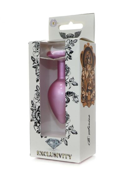 Анальна металева пробка Plug-Jewellery Pearl Pink PLUG- Clear M Sex Aura | Зображення 2