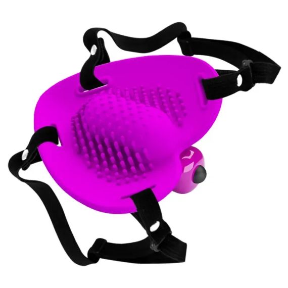 Стимулятор клитора бабочка Pretty Love Heartbeat на ремешках, фуксия, 10 режимов, 7.2 см sexstyle | Зображення 2