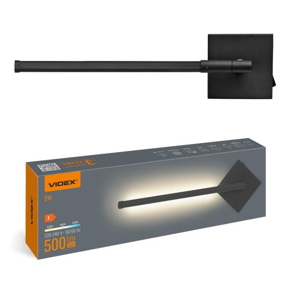 Світлодіодний світильник настінний VIDEX WL041 5W 3000-4000-6000K Black