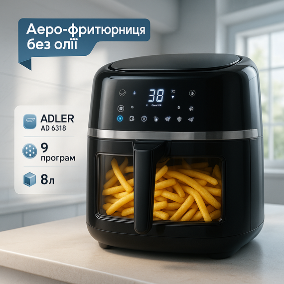 Аерофрітюрниця електрична безмасляна Adler, Фритюрниця аерофритюрниця, Електроплити без духовки CV-94