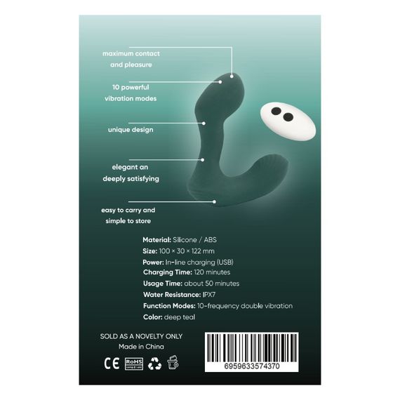 Массажёр простаты Sweet Em, изумрудный Sex Aura | Зображення 7